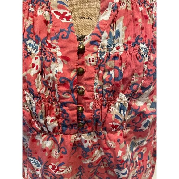 Charter Club Women's Plus 14W Pink Floral Sleeveless Blouse Ruffle Neck - Picture 2 of 7